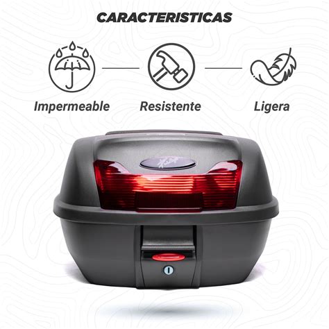 Motometa Detalles Caja Porta Equipaje Para Motocicleta L Con Respaldo