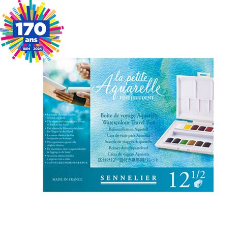 Aquarelle fine boite de 12 demi godets Rougier Plé Vélizy