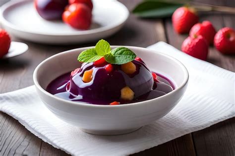 Postre Peruano Mazamorra Morada Foto Premium