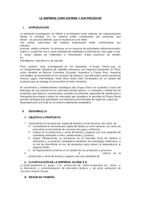 LA Empresa COMO Sistema Y SUS Procesos LA EMPRESA COMO SISTEMA Y SUS