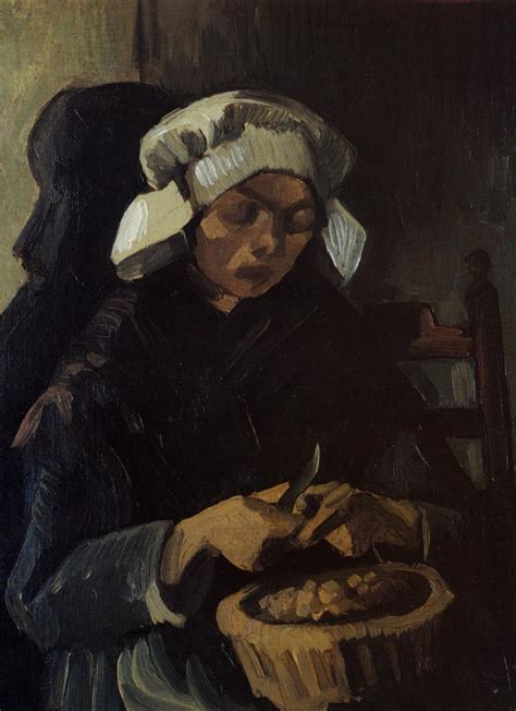 Peasant Woman Peeling Potatoes Nunen Nuenen Netherlands By