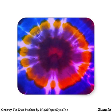 Groovy Tie Dye Sticker Zazzle Etsy Shop Tie Dye Etsy