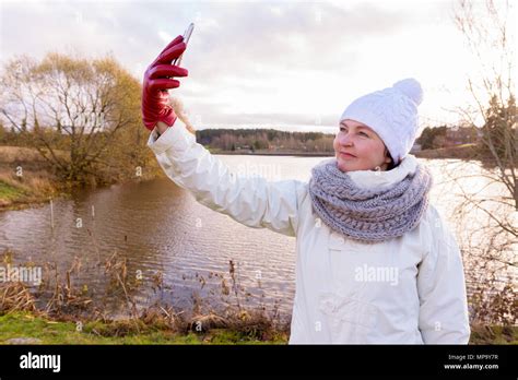 Mature Beautiful Woman Getting Away From It All With Nature Stock Photo Alamy