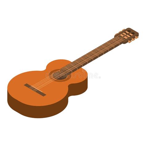 Icono De La Guitarra Ac Stica Estilo Isom Trico Ilustraci N Del Vector