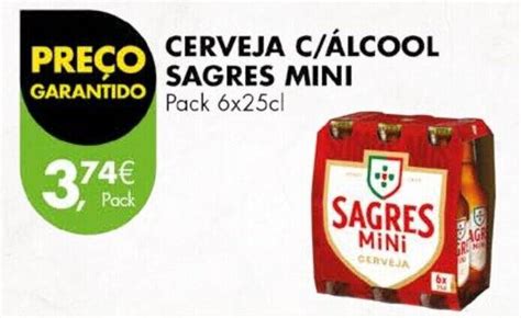 Promo O Cerveja C Lcool Sagres Mini Pack X Cl Em Pingo Doce