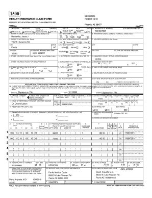 Fillable Online NPI NPI HEALTH INSURANCE CLAIM FORM Medical Billing