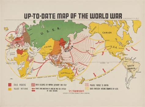 Map of World War II 1942 WW2 Map Axis Empire of Japan | Etsy