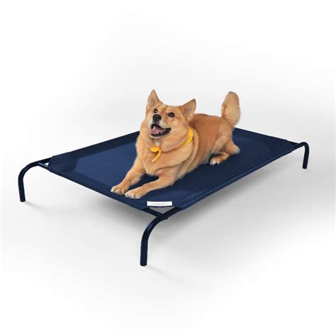 Coolaroo The Original Cooling Elevated Pet Bed Navy Blue Large Navy