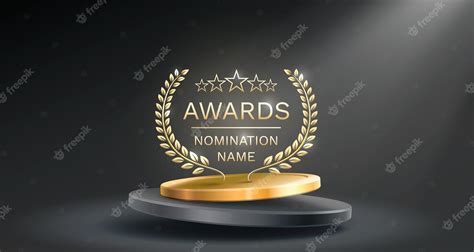 Premium Vector Awards Nomination Name Podium Golden Prize Event Scene