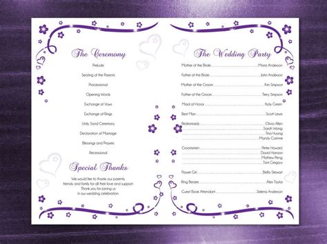 Free Printable Wedding Program Templates Word