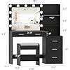 Amazon Rovaurx 46 7 W Makeup Vanity Set With Lights And Mirror