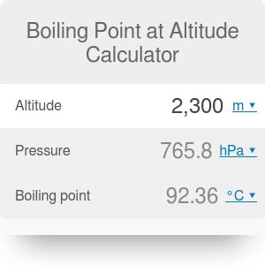 Boiling Point at Altitude Calculator - Omni