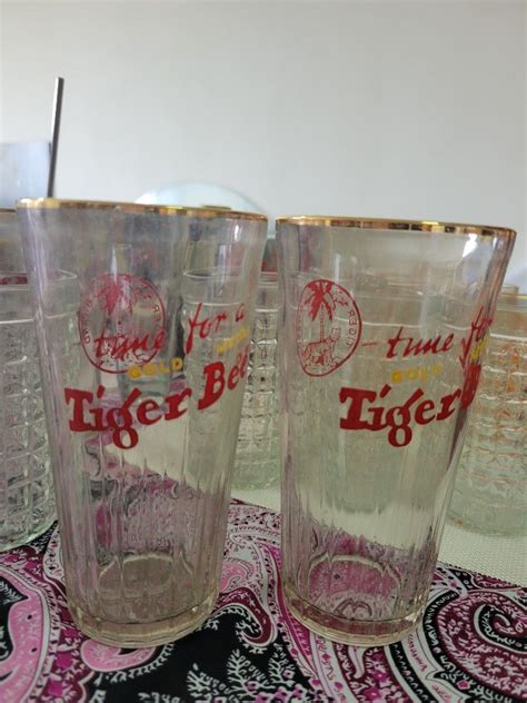 Vintage Tiger Beer Glass, Furniture & Home Living, Kitchenware ...