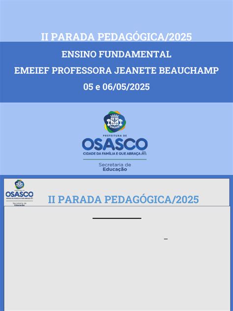 Parada Pedagógica 2025 - II Parada Pedagógica 2025: Planejamento e Temas | PDF | Pedagogia ...