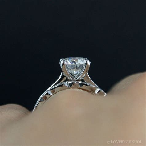 Forever One Round Brilliant Cut Moissanite Solitaire Etsy