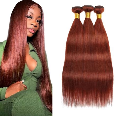 Amazon Reddish Brown Human Hair Bundles Color 33 Straight