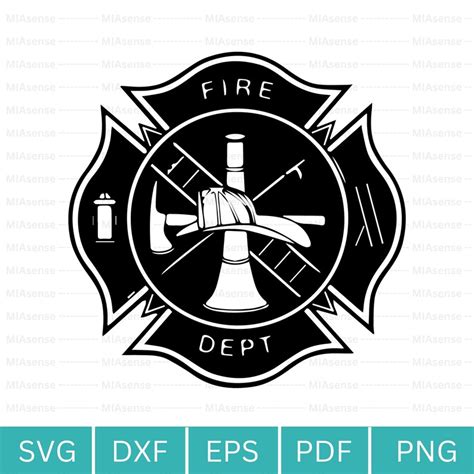 Fire Department Fire Dept Svg Pdf Png Dxf Maltese Cross Etsy