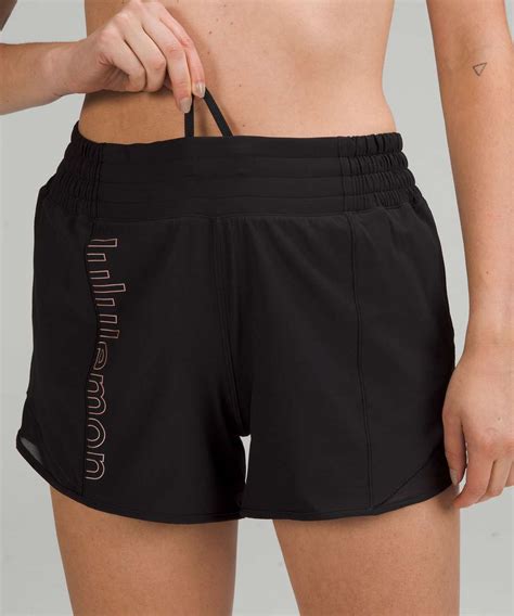 Lululemon Hotty Hot High Rise Lined Short Graphic Black Pantone