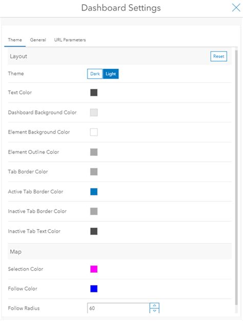 Dashboard Settings—arcgis Dashboards Documentation