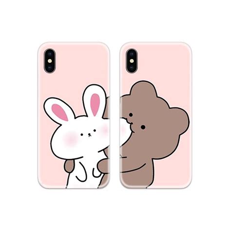 Cute Bear Rabbit Love Couple Case Back Covers | ShopperShine