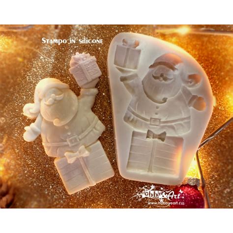 Stampo In Silicone BABBO NATALE SU PACCO REGALO