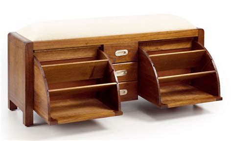 Banco Zapatero 3 Cajones Colonial Flash Shoe Storage Furniture Bench