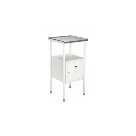 Stainless Steel Hospital Bedside Table With 2 Feet Hieght 1 Cabinet At