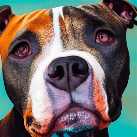 Beautiful Pitbull Portrait · Creative Fabrica