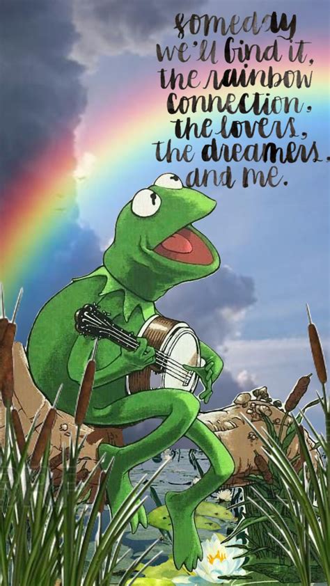 Kermit the Frog Under a Rainbow