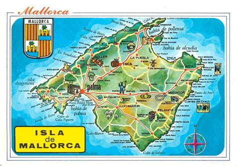 Spain Mallorca Island Map Postcard | Europe - Spain - Other, Postcard ...