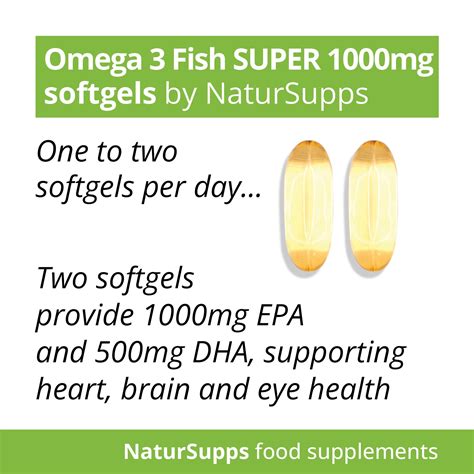 Omega 3 Super Strength Fish Oil Softgels 1000mg - 500mg EPA and 250mg ...