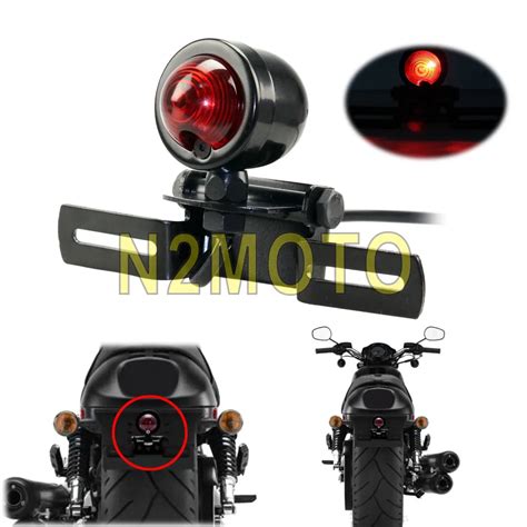 Motorcycle Rear Tail Light Lamp With Black Metal Holder Bracket