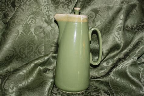 Vintage Hull Art Pottery Avacado Green Drip Glaze Coffee Pot Hull