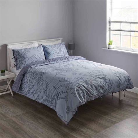 Wilko King Peony Blue Reversible Duvet Set Wilko