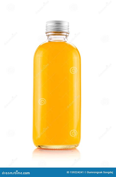 Blank Packaging Orange Juice In Glass Bottle For Beverage Product Design Mock Up Stock Image