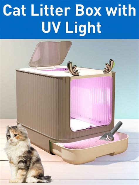 Bac Liti Re Pliable Pour Chat Avec Lampe Uv Avec Couvercle Grande