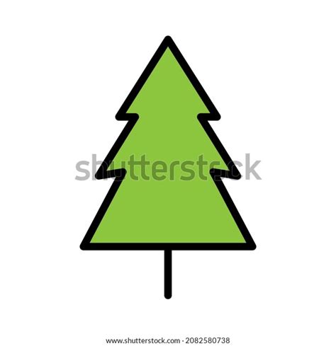 Evergreen Tree Icon Symbol Isolated On Stock Vector Royalty Free