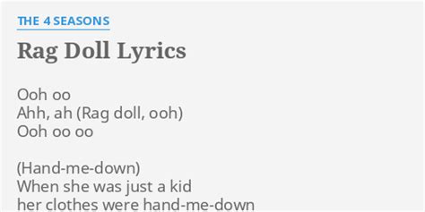 "RAG DOLL" LYRICS by THE 4 SEASONS: Ooh oo Ahh, ah...