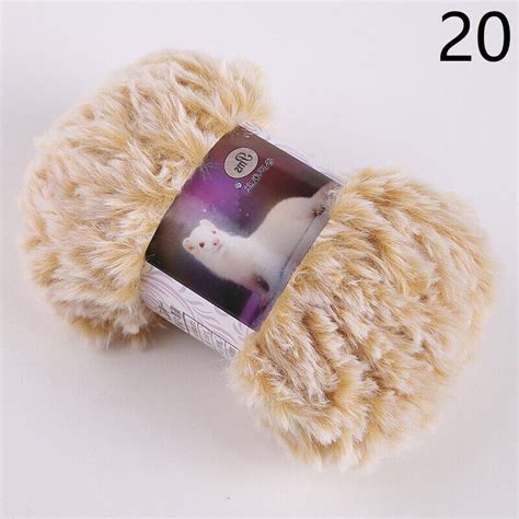 50g Faux Fur Mink Wool Yarns Hand Knitting Anti Pilling Fleece Blend