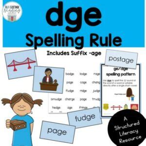 Dge Spelling Rule Ge Dge Spelling Pattern Orton Gillingham Spelling