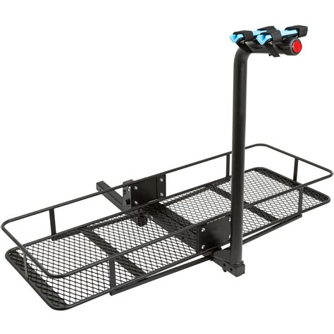 Hitch-Mounted Folding Cargo Carrier with 2-Bike Rack 500 lb Capacity | eBay