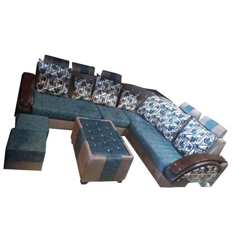 Seater Wooden L Shape Living Room Sofa Set With Lounger At Rs