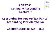 Lecture Accounting For Income Tax Part Accounting For Deferred