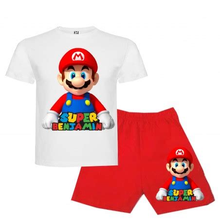 Pijama Mario Bros Personalizado Niños Nube de Algodón Chile