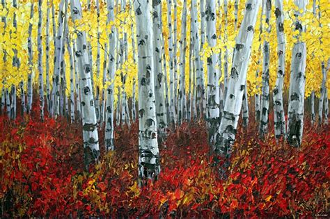 Jennifer Vranes Mystic Forest Aspen Tree Art By Jennifer Vranes Acrylic Painting Entry