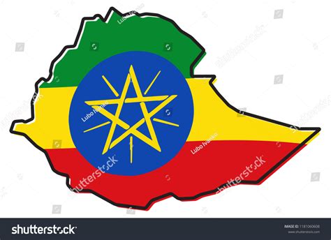 Simplified Map Ethiopia Outline Slightly Bent Stock Vector Royalty