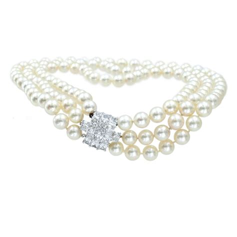 Cartier Diamond And Pearl Necklace For Sale At 1stdibs Cartier Pearl Necklace Cartier Pearls