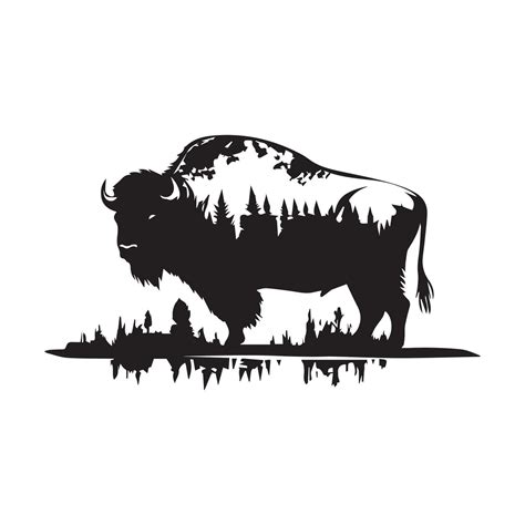 Bison silhouette character vector illustration 25455390 Vector Art at ...