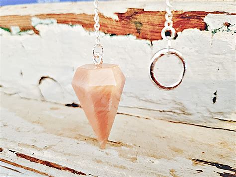 Peach Moonstone Pendulum Hello Indigo Halo