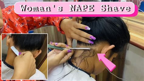 Womans Nape Shave 🪒 By Lady Barber 😍 Missbarber Youtube